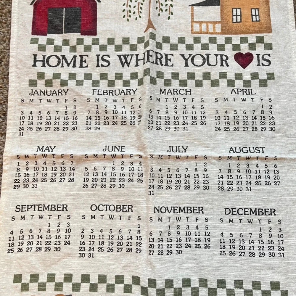 Vintage‎ country home is where your heart is sheep barn Tea Dish Towel Calendar